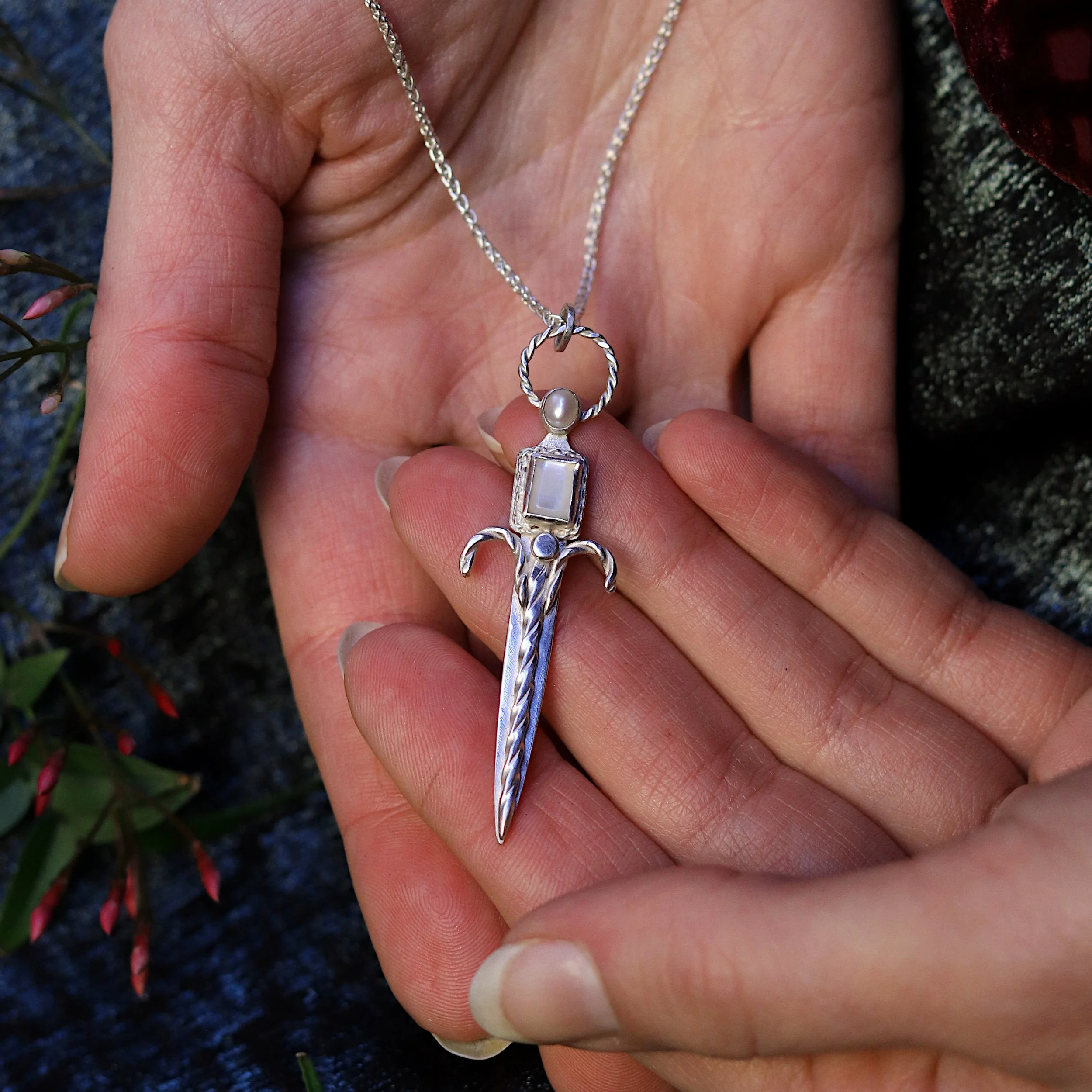 Mother Of Pearl Sword Pendant — Georgina Hopkin Jewellery